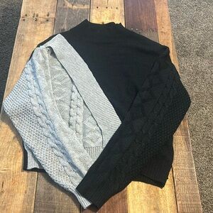 Split style knit sweater